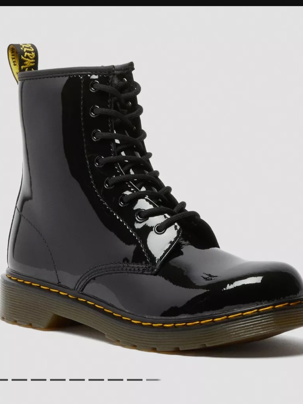 Dr. Martens Black patent leather 1460 Interior Lace-Up Boot kids 2 casual school